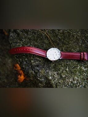 Adi Israeli Aleph-Bet Hebrew Letters Watch - Silver & Brown Leather Strap